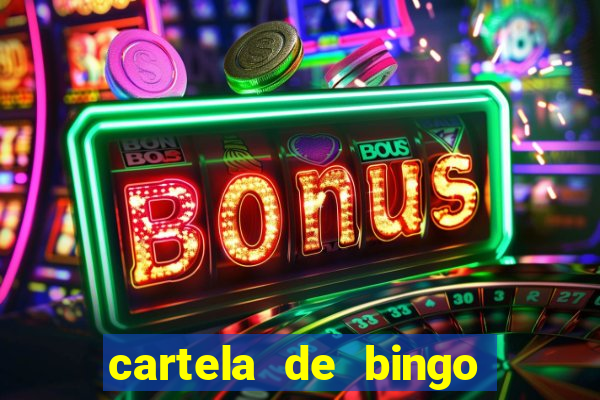 cartela de bingo cha de bebe